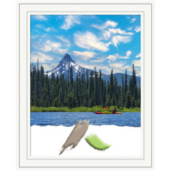 Amanti Art Craftsman White Wood Picture Frame, 27 x 33", Matted For 22" x 28"