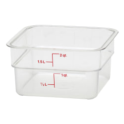 Cambro Camwear 2-Quart CamSquare Storage Containers, Clear, Set Of 6 Containers