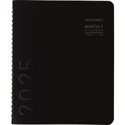 2025 AT-A-GLANCE® Contemporary Monthly Planner, 7" x 8-3/4", Black, January To December, 70120X05