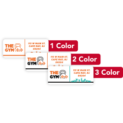 1, 2 Or 3 Color Custom Printed Labels And Stickers, Rectangle, 1" x 2-1/2", Box Of 250