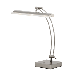 Adesso® LED Banker's Desk Lamp, Adjustable Height, 13"-19", Silver