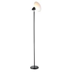 Adesso® Swivel Torchiere Floor Lamp, 71-1/2"H, White Shade/Black Base