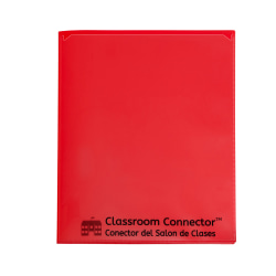 C-Line Classroom Connector Multi-Pocket Folders, Red, Box Of 15