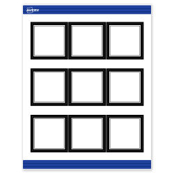 Avery® Print-To-The-Edge Cards With Sure Feed® Technology, S00-DM7-PRMWC10, Square, 2-1/2" x 2-1/2", Matte White, Preprinted Double Black Border Design, Pack Of 90