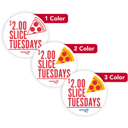 1, 2 Or 3 Color Custom Printed Labels And Stickers, Round/Circle, 1-1/2", Box Of 250