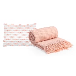 Realspace™ Pillow And Blanket Set, Pink