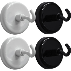 Teacher Created Resources Magnetic Hooks, 1-1/2" x 1-1/2", Black/White, Pack Of 4 Hooks