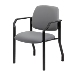 Boss Office Products Antimicrobial Vinyl Mid-Back Guest Chair, Gray