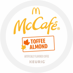 McCafe K-Cup Toffee Almond Coffee - Compatible with Keurig K-Cup Brewer - Light - 24 / Box