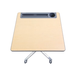 Ergotron Mobile Desk - Maple Top - 15 lb Capacity - 27" Table Top Width x 20.50" Table Top Depth - Assembly Required