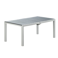 Inval Madeira Indoor And Outdoor Rectangular Plastic Patio Dining Table, 29-1/8" x 70-7/8", Gray/Slate