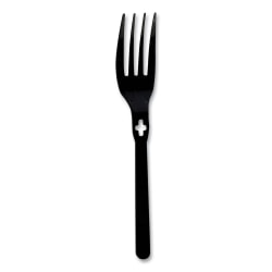 WeGo Polystyrene Forks, Black, Carton Of 1,000 Forks