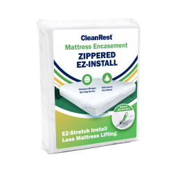 CleanRest Mattress Encasements, King, 80"L x 78"W x 18"D, White, Case Of 3 Encasements