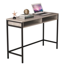 Homenations 44"W Wood/Metal Student Desk, Light Walnut
