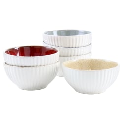 Gibson Laurie Gates Sierra 6-Piece Stoneware Bowl Set, 6-5/16", Assorted Colors