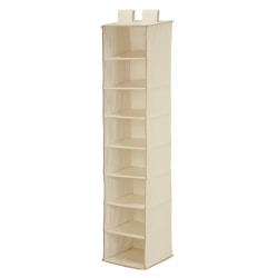 Honey-Can-Do 8-Shelf Hanging Vertical Closet Organizer, 54"H x 12"W x 12"D, Natural