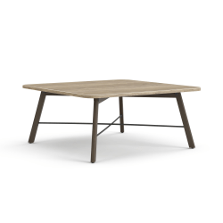 HON Scramble Wood Soft Square Coffee Table, 16"H x 36"W x 36"D, Kingswood Walnut/Florence Walnut
