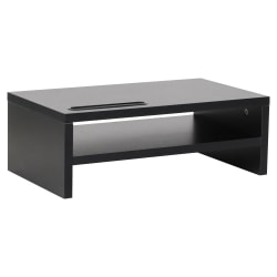 Mind Reader Monitor Stand With Phone Slot And Storage Shelf, 5-1/2"H x 9"W x 15-3/4"D, Black