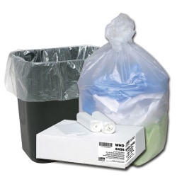Webster® Ultra Plus 8 mil Trash Bags, 10 gal, 24"H x 24"W, Natural, 500 Bags
