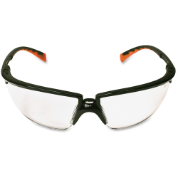 3M Privo Unisex Protective Eyewear - Standard Size - Ultraviolet Protection - Orange - Clear Lens - Black Frame - Comfortable, Anti-fog, UV Resistant, Nose Bridge - 1 Each