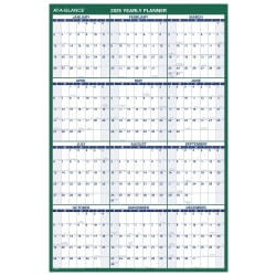 AT-A-GLANCE® 2025 Vertical Reversible Erasable Wall Calendar, Extra Large, 32" x 48"