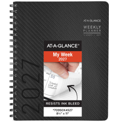 AT-A-GLANCE® Contemporary 2027 Weekly Monthly Planner, Charcoal, Large, 8 1/4" x 11"