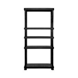 Inval 5-Level Modular Adjustable Shelf, 75"H x 17-3/4"W x 35-13/16"D, Black