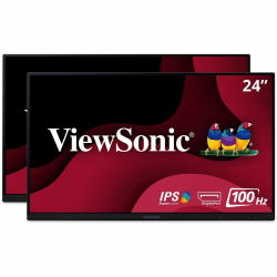 ViewSonic® VA2456 24" 1080p IPS Head-Only Monitors, Set Of 2