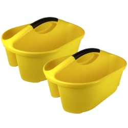Romanoff Products Classroom Caddies, 8-1/4"H x 12"W x 16-1/4"D, Yellow, Pack Of 2 Caddies