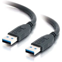 C2G 3m USB 3.0 Cable - USB A to USB A - M/M - 9.84 ft USB Data Transfer Cable - First End: 1 x Type A Male USB - Second End: 1 x Type A Male USB - Shielding - Black
