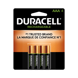 Duracell® StayCharged™ Rechargeable AAA Batteries, Pack Of 4