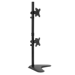 Mount-It! MI-1758 Vertical Dual-Monitor Stand For 32" Displays, 35"H x 15"W x 12"D, Black