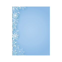 Geo Studios Holiday-Themed Letterhead Paper, 8-1/2" x 11", Blue Snowfall, Pack Of 70 Sheets