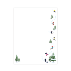 Geo Studios Holiday-Themed Letterhead Paper, 8-1/2" x 11", Ski Getaway, Pack Of 70 Sheets