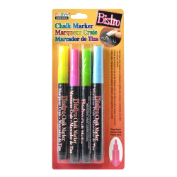 Marvy® Uchida Bistro Chalk Markers, Fine Point, Fluorescent, Set Of 4 Markers