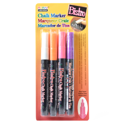 Marvy® Uchida Bistro Chalk Markers, Fine Point, Assorted Colors, Set Of 4 Markers