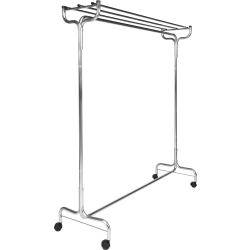 CSL Portable Coat Rack with Casters and 18 Perma Hangers, 67"H x 20"W x 20"D, Silver