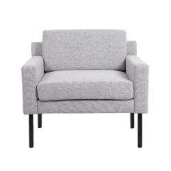 Boss Office Products Poly-Linen Weave Lounge Chair, Gray
