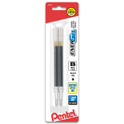 Pentel® EnerGel Liquid Gel Pen Refills, Bold Point, 1.0 mm, Black Ink, Pack Of 2