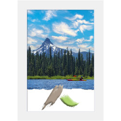 Amanti Art Wood Picture Frame, 25" x 35", Matted For 20" x 30", Corvino White