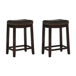 Linon Walker Counter Stools, Brown, Set Of 2 Stools