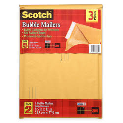 Scotch® Bubble Mailer, 10 1/2" x 15", Size #5, Pack Of 3