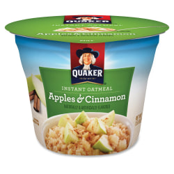 Quaker® Express Oatmeal Cups, Apples & Cinnamon, 1.5 Oz, Pack Of 24