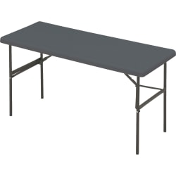 Iceberg IndestrucTable TOO™ 1200-Series Folding Table, 60"W x 24"D, Charcoal Gray