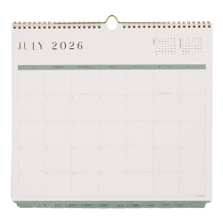 Citrine 12-Month Wall Calendar, 12-1/2" x 13-1/2", Ivory & Sage, July 2026 - June 2027, Total Qty 1