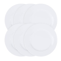 Our Table Porcelain Caterer Dinner Plates, 11", White, Set Of 6 Plates