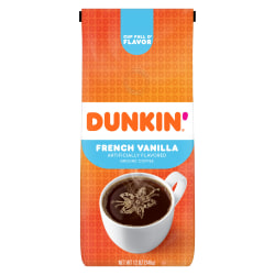 Dunkin' Donuts® Ground Coffee, French Vanilla, 12 Oz Per Bag