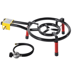 Ringg Outdoor Flame Series Classic Outdoor Propane Flat Top Cooking Kit with 16-In. Dual Burner & Tabletop Stand, FS001