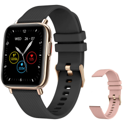 Argom Tech Skeiwatch S50 Smart Watch, Rose Gold/Black