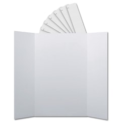 Flipside Corrugated Project Board & Header Sets, 36" x 48", White, Pack Of 24 Sets